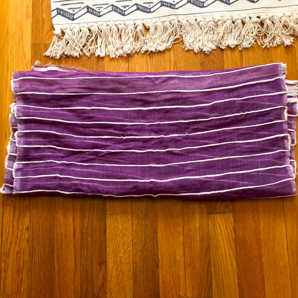 Purple Scarf with White Piping